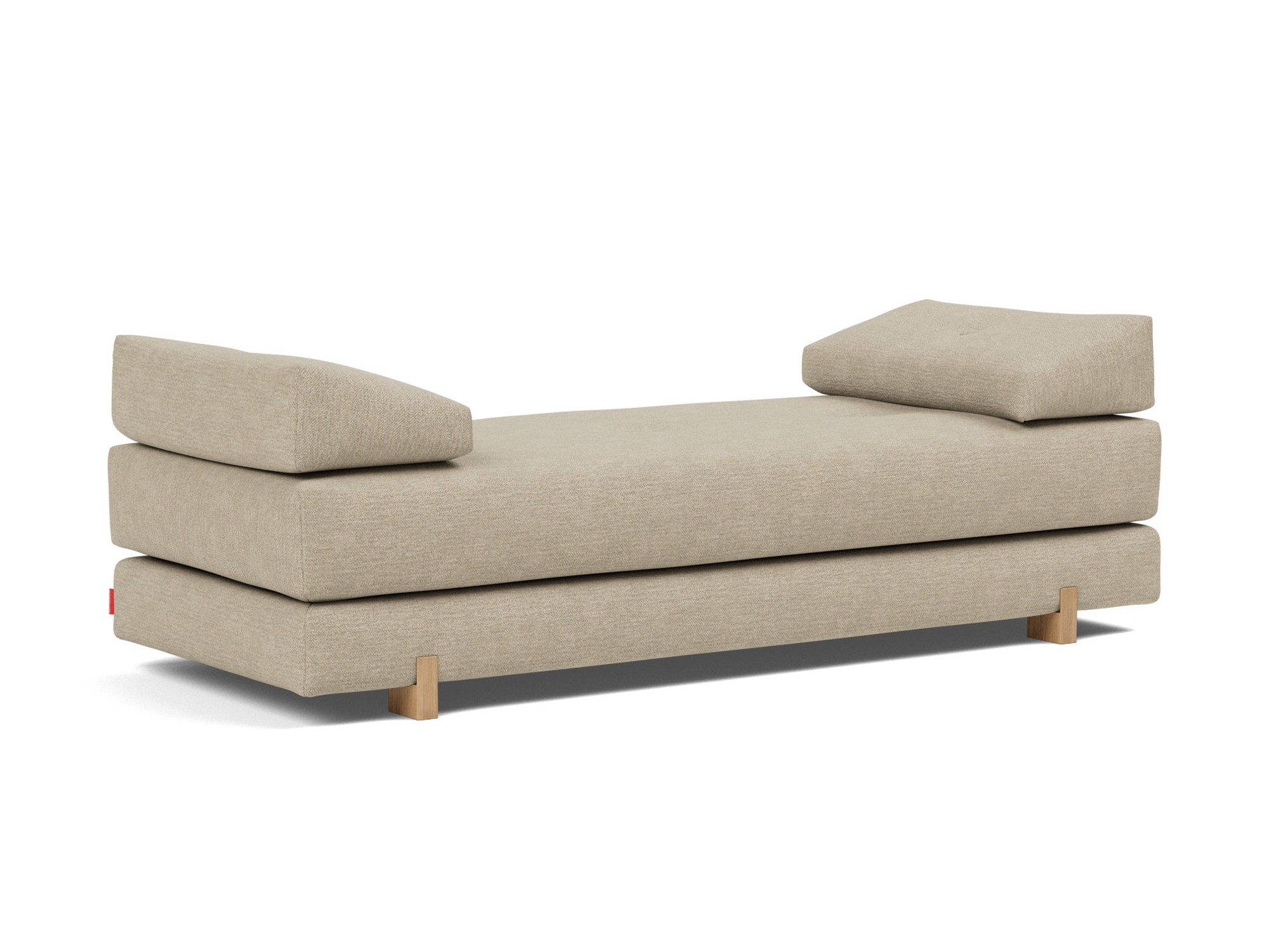 Tagesbett Sigmund Strukturierter Stoff Taura 356-Sand Beine Drip Eiche