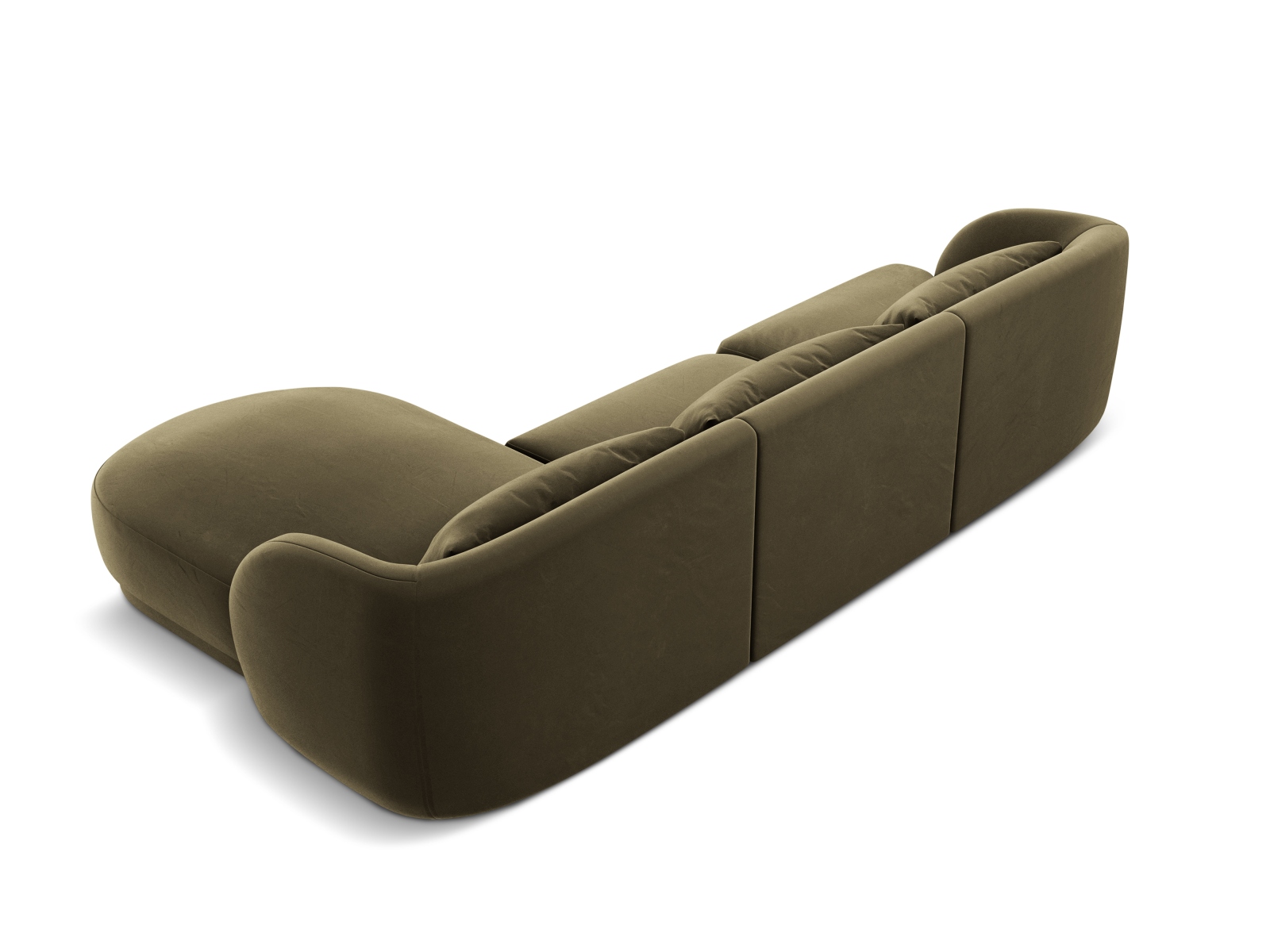 Cosmopolitan Design Ecksofa Tulum 4-Sitzer Samt Bluvel Grün Rechts