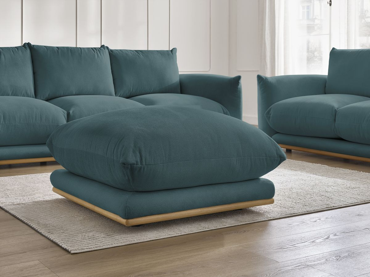 Bobochic Ernest Sofa 6-Sitzer mit Pouf Stoff Dunkelblau