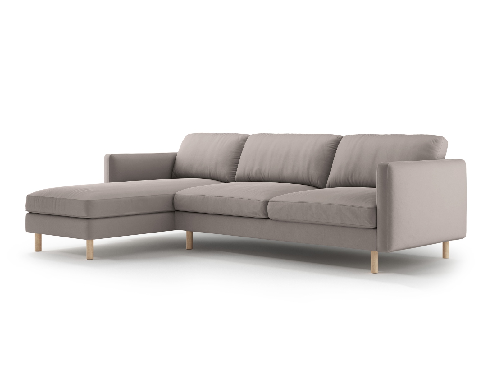 Micadoni Ecksofa Eden 4-Sitzer Links Samt Warmes Grau