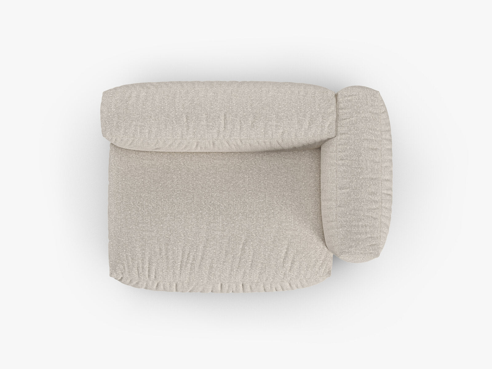 Micadoni Eckmodul mit Armlehne Martina 1-Sitzer Groß 90cm Sitztiefe Rechts Boucle Monet Beige