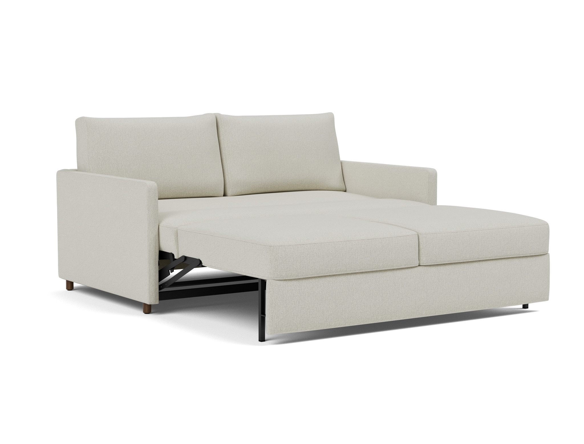 Schlafsofa Neah mit Slim-Armlehnen 160 Flachgewebe Mixed Dance 527-Natural