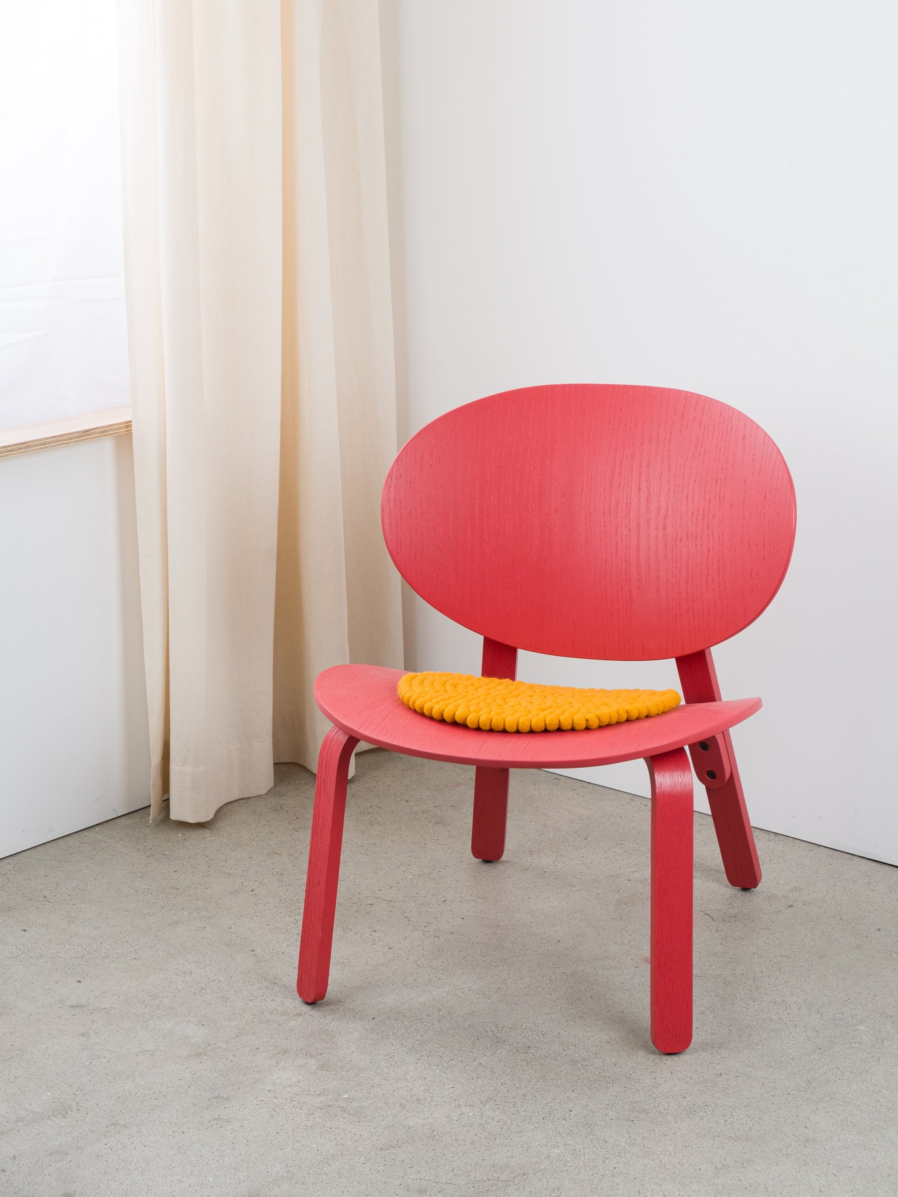 myfelt Risa Filzkugel-Sitzauflage Ockergelb Ø 36 cm