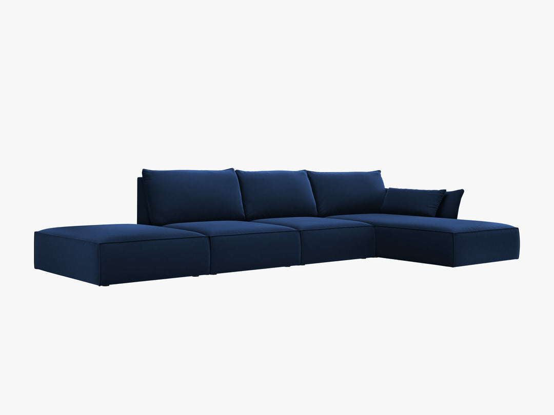 Micadoni Ecksofa Kaelle 5-Sitzer Rechts Samt Bluvel Königsblau