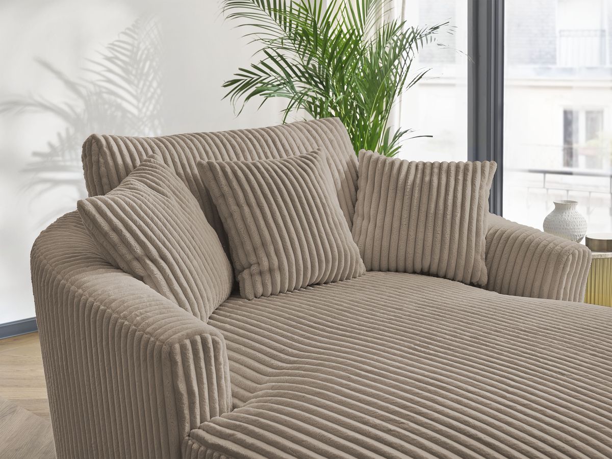 Bobochic Belem Méridienne-Modul Breitcord weich Taupe
