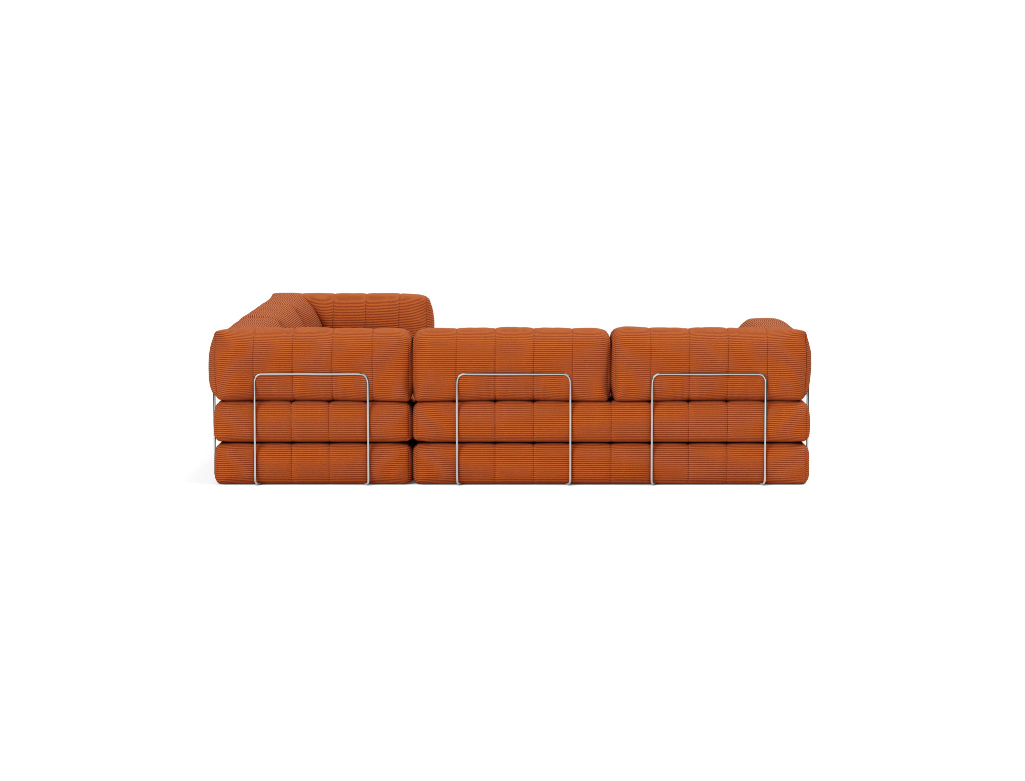 Eck-Schlafsofa CozyPad mit Armlehnen Kord Corduroy 595-Burnt-Orange