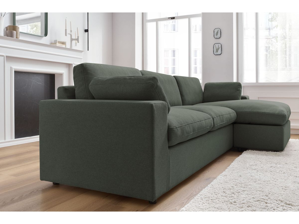 Bobochic Belair Ecksofa 280 × 139 cm Stoff Grün