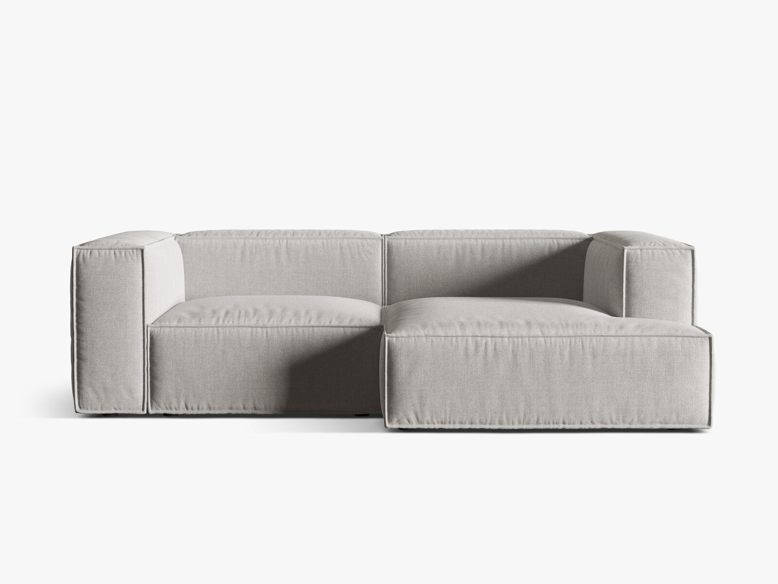 Micadoni Ecksofa Nuria 3-Sitzer Rechts Strukturierter Stoff Hellgrau