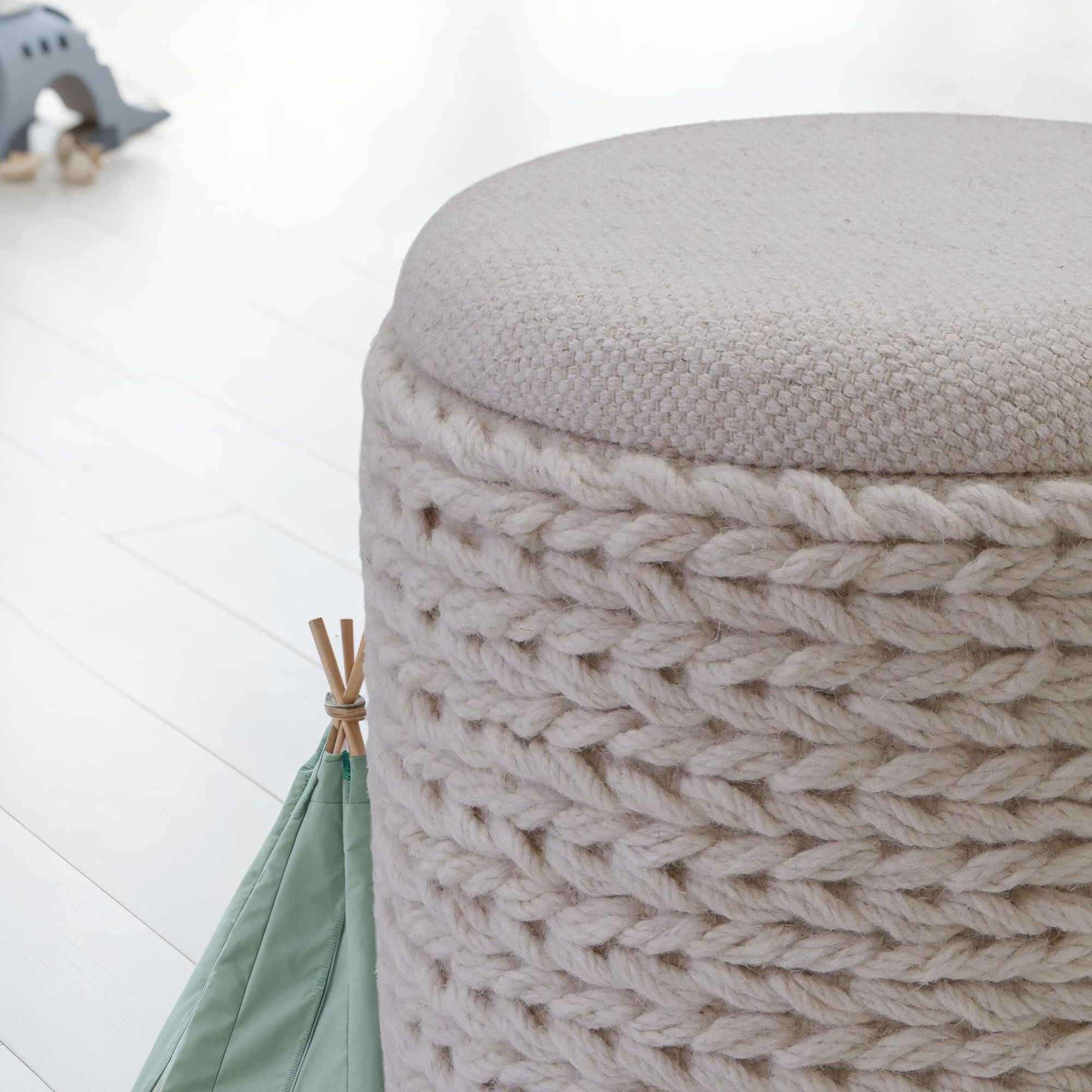 Sitzhocker Orkdal Stoff Creme