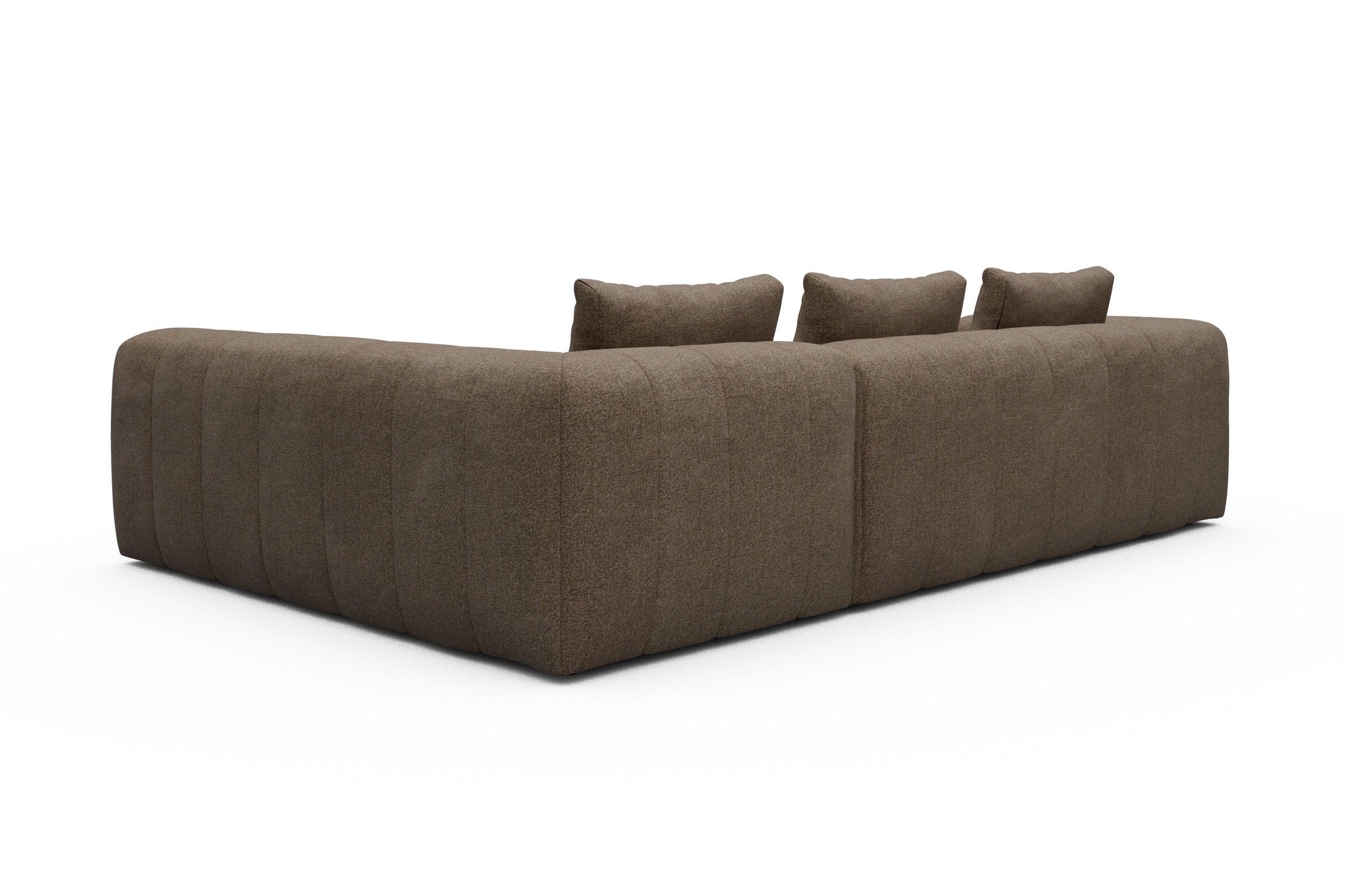 Ecksofa Hugo 2x 2,5-Sitzer Armlehne links Aivi-Khaki-Brown