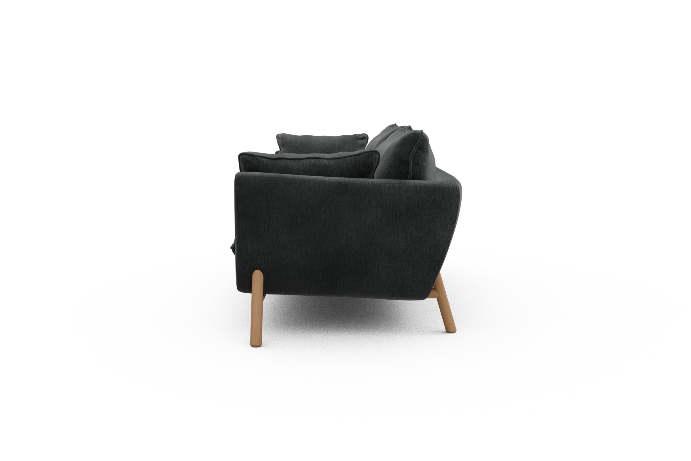 Sofa Emil PREMIUM 2-Sitzer Beinfarbe Eiche Natur Smooth-Deep-Warm-Grey