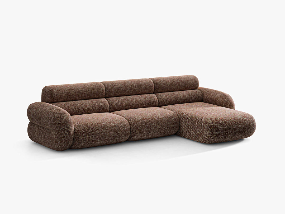 Micadoni Neo Ecksofa 4-Sitzer Rechts Chenille SILENCIO Braun