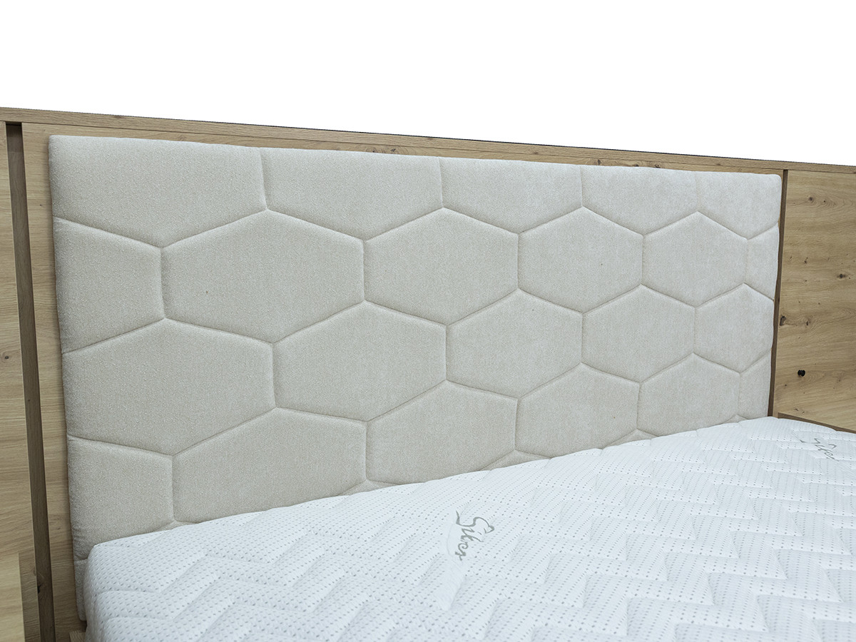 Bobochic Palmeraie Polsterbett mit Bettkasten Strukturstoff Beige, Liegefläche 160 × 200 cm