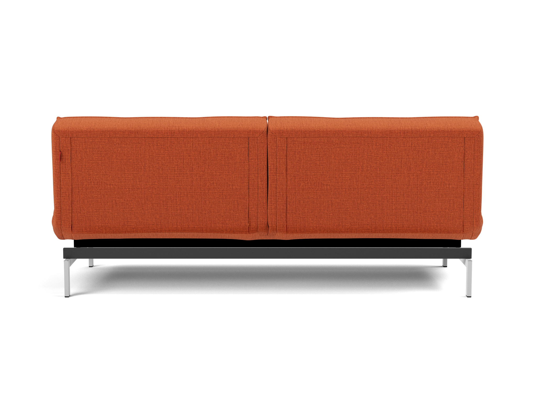 Schlafsofa Splitback Chenille Esina 412-Rust-Orange Beine Chrom