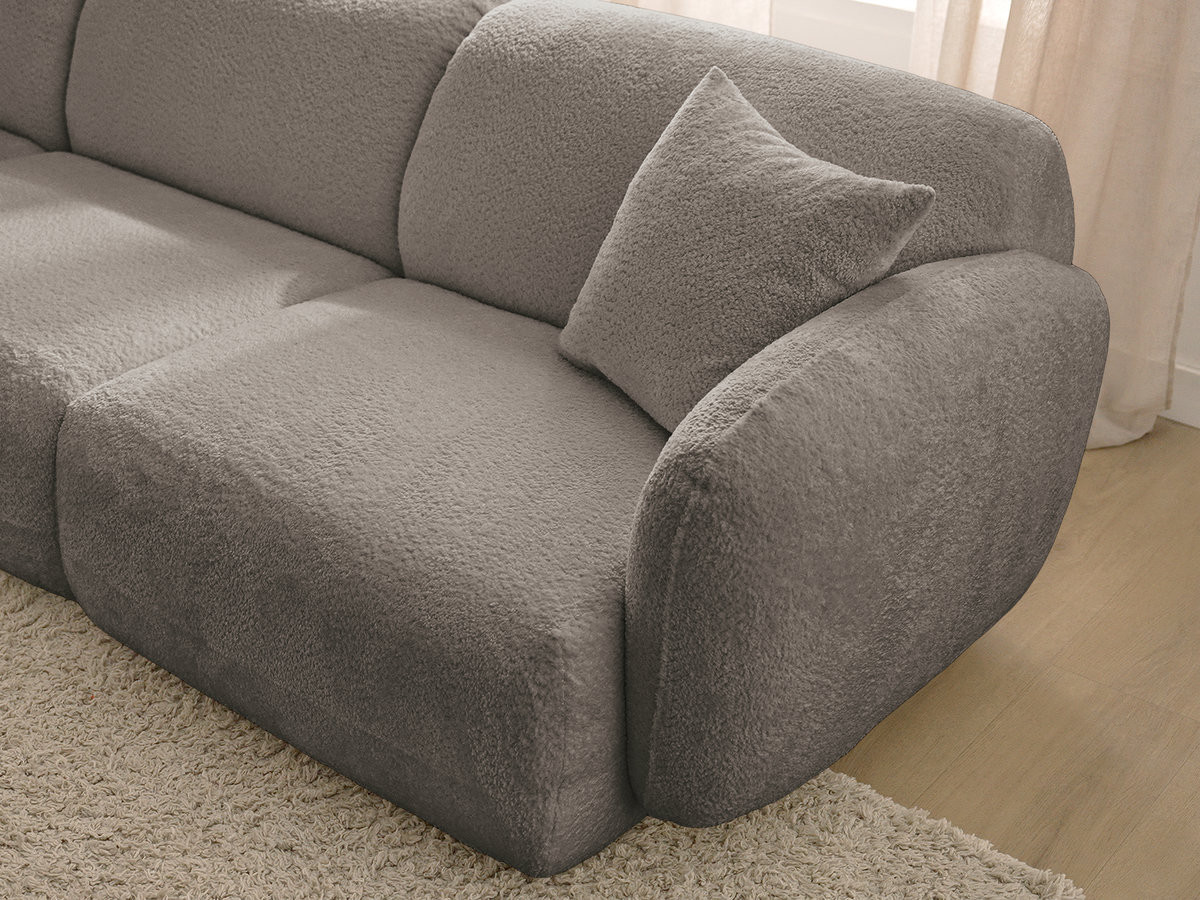 Bobochic Anda Ecksofa 292 × 163 cm Chenille Taupe Ecke links