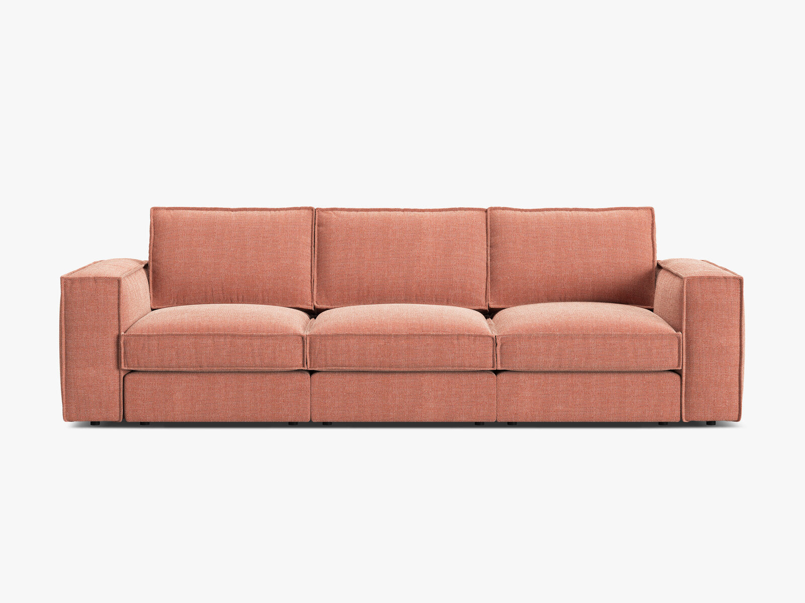 Micadoni modulares Sofa Pola 4-Sitzer Strukturierter Stoff Babel Rot