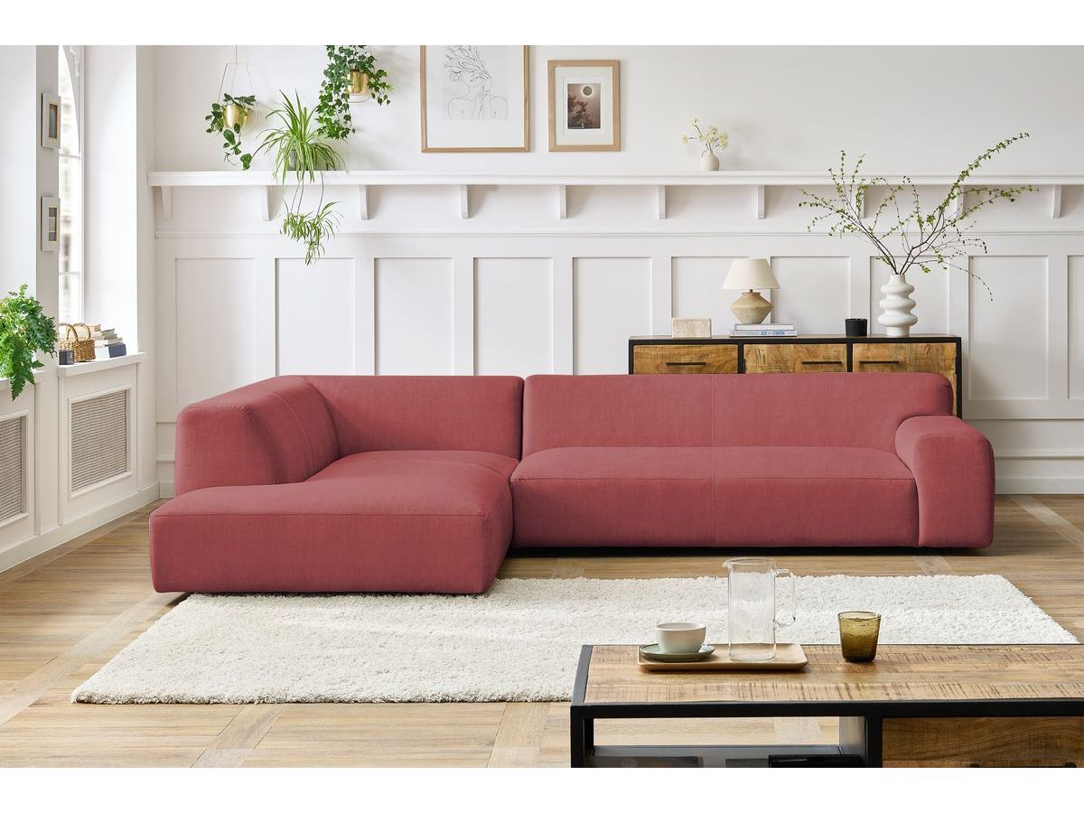 Bobochic Lavena Ecksofa 312 × 220 cm Samt Orange Ecke links
