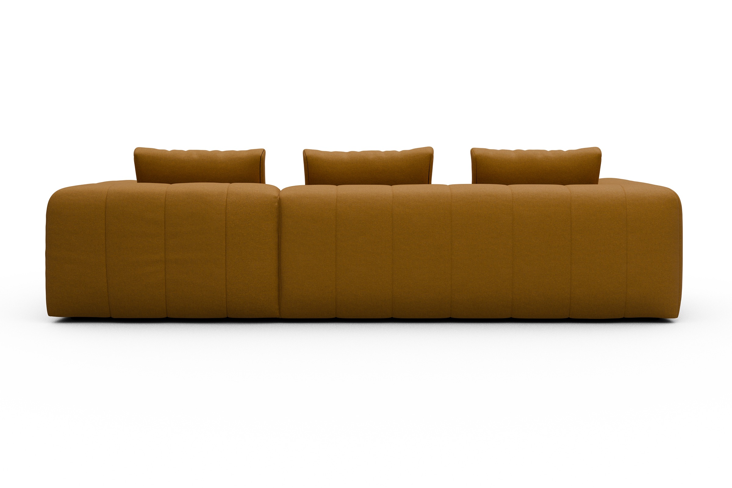 Ecksofa Hugo 2,5-Sitzer Armlehne links mit Chaiselongue Satya-Ocre