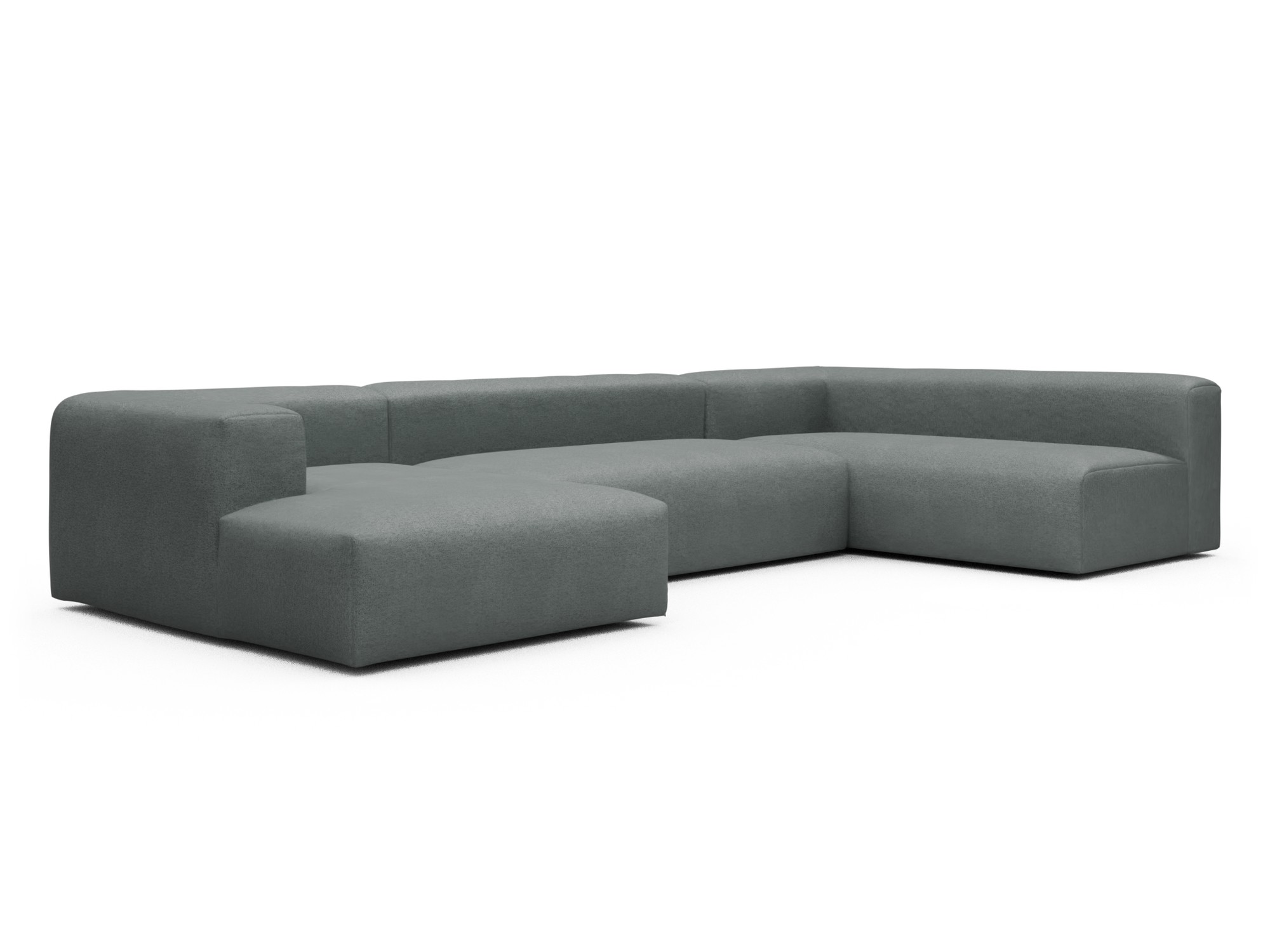 Skandi Home Wohnlandschaft Fred Chaiselongue links mit 2-Sitzer und lange Armlehne rechts Denari-Soft-Grey moebelfaktor