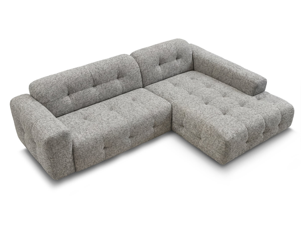 Bobochic Laura Ecksofa Melange-Stoff Taupe Ecke rechts