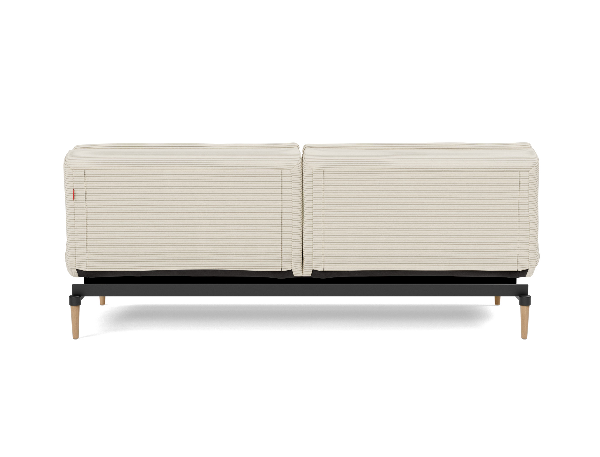 Schlafsofa Dublexo Kord Corduroy 594-Ivory Beine Styletto Eiche hell