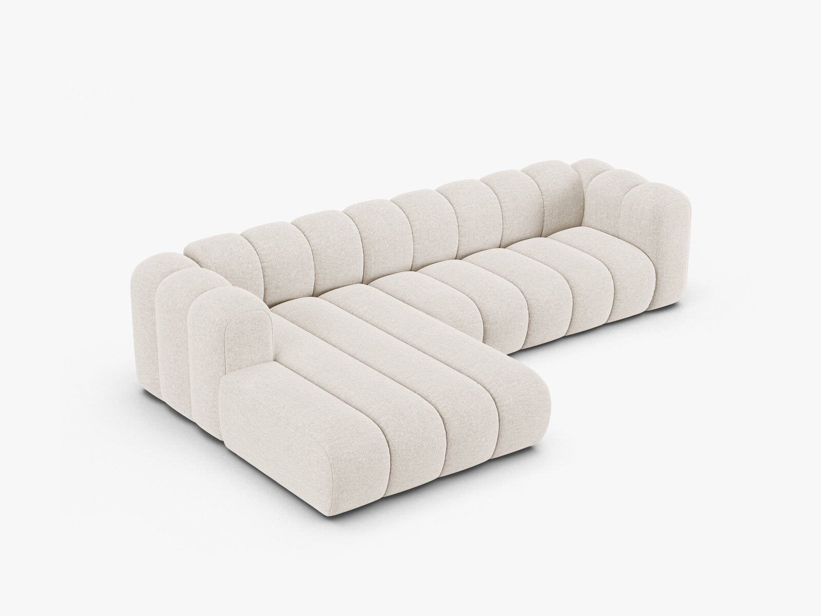 Micadoni Modulares Ecksofa Lupine 4-Sitzer Links Chenille Eden Helles Beige