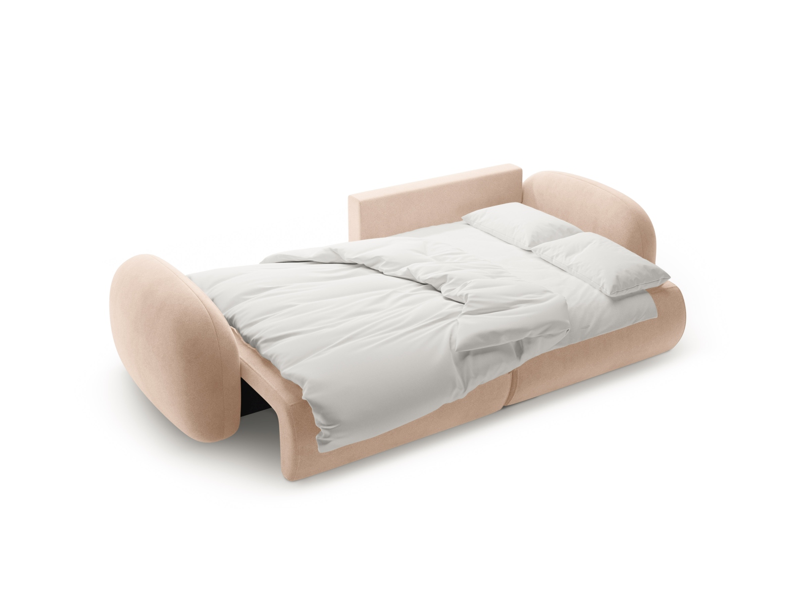 Cosmopolitan Design Wendbares Ecksofa Tonale 4-Sitzer mit Schlaffunktion und Bettkasten Samt Magic Velvet Mandelbeige