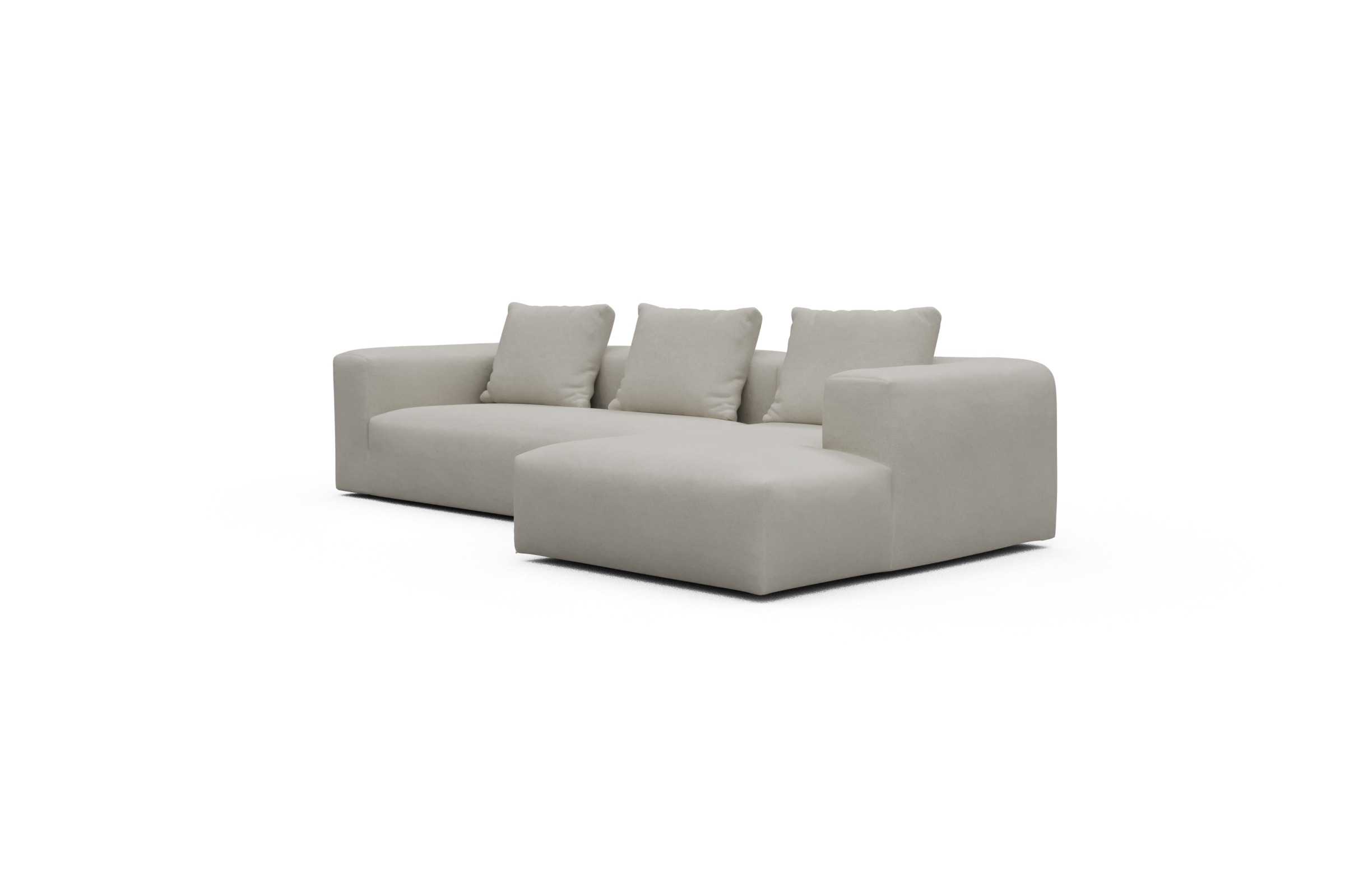 Ecksofa Fred Chaiselongue rechts mit 2,5-Sitzer Denari-Clean-Beige