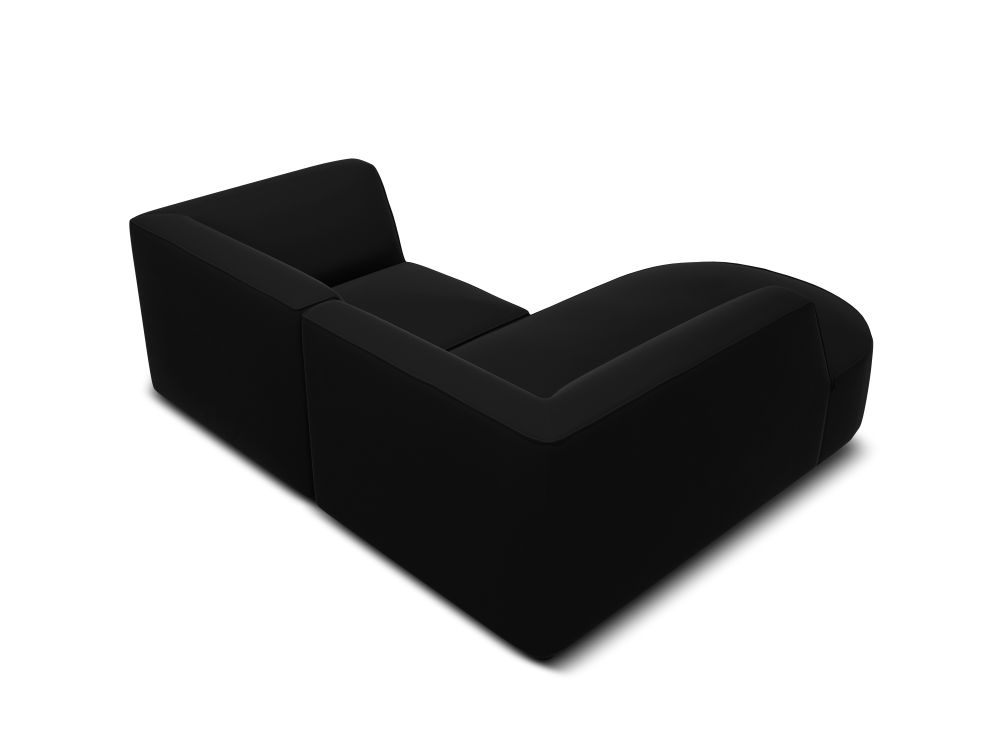 Cosmopolitan Design Ecksofa Siena 3-Sitzer abgerundet Samt Salvador Schwarz Links