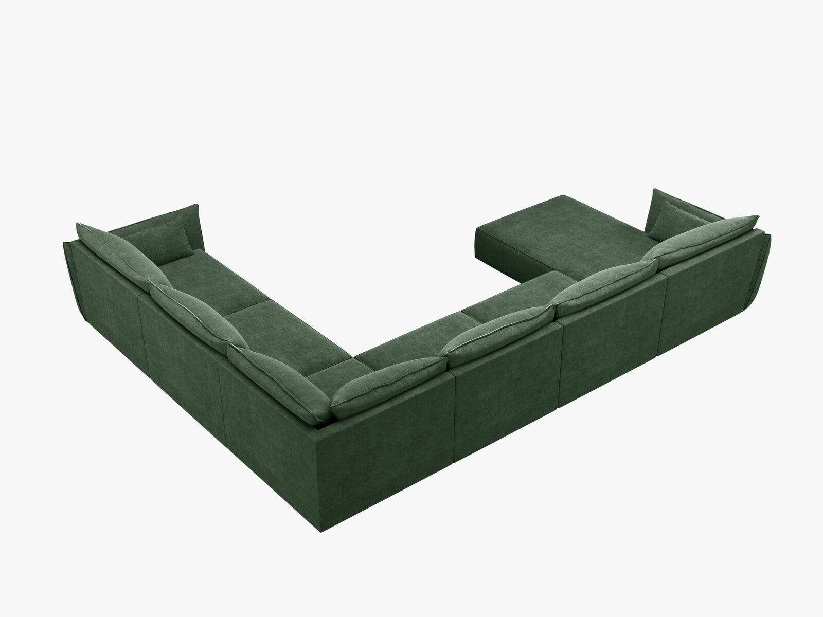 Micadoni Panorama-Ecksofa Kaelle 8-Sitzer Rechts Chenille Over The Horizon Flaschengrün