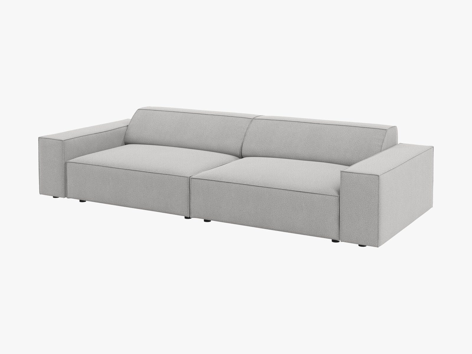 Micadoni Sofa Jodie 4-Sitzer Strukturierter Stoff Megan Hellgrau