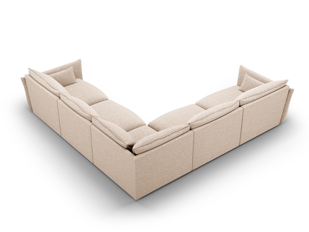 Cosmopolitan Design Symmetrisches Ecksofa Matera 7-Sitzer Chenille Eden Dunkelbeige