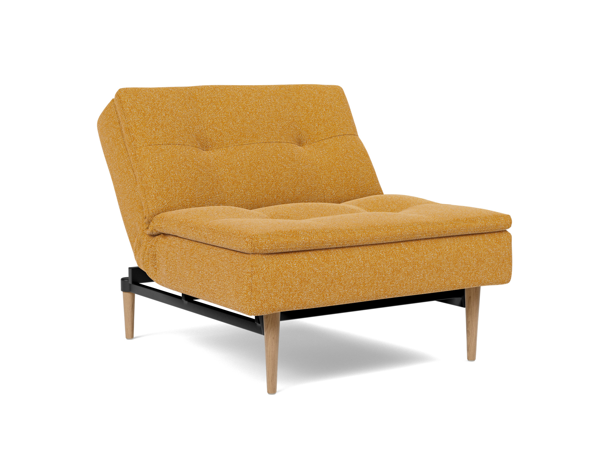 Sessel Dublexo Boucle Skandi 536-Ochre Beine Styletto Eiche hell