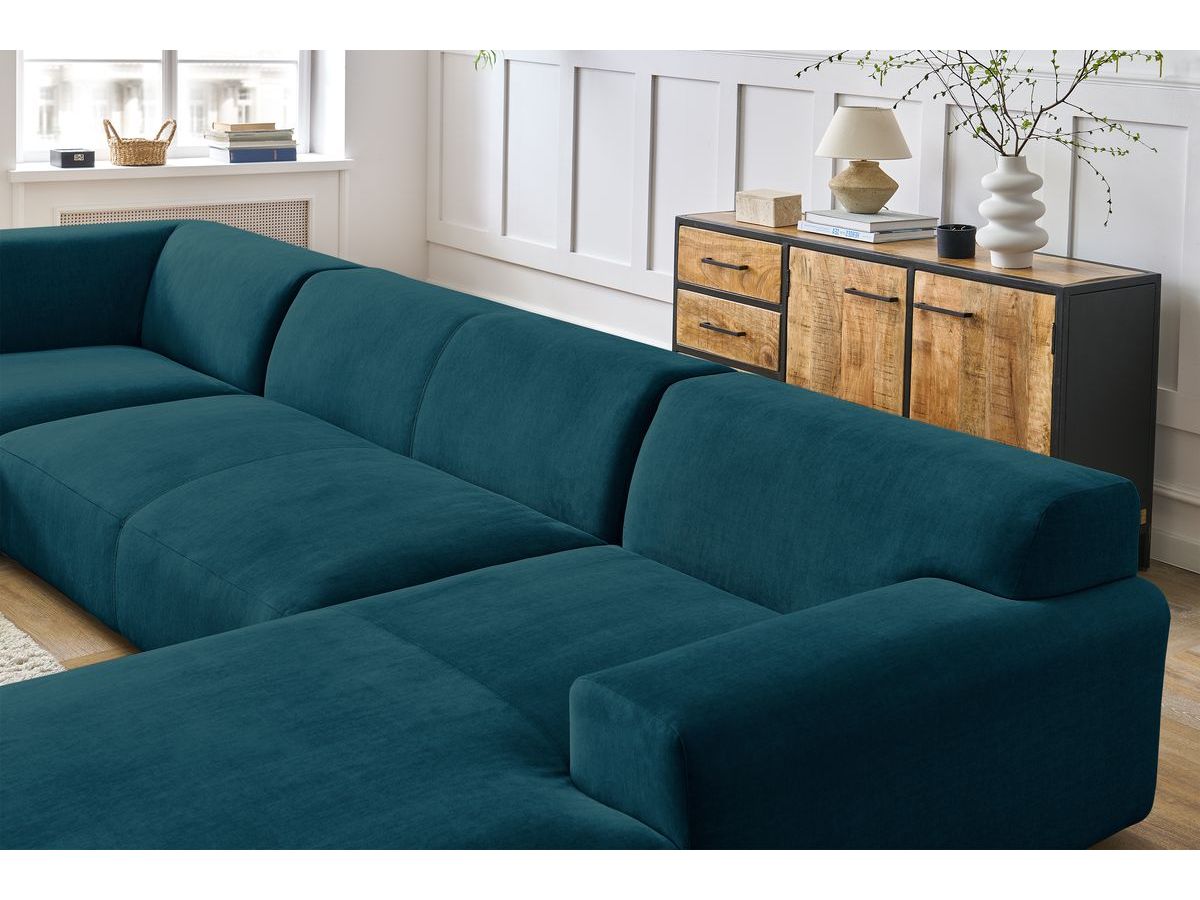 Bobochic Lavena Wohnlandschaft 399 × 220 cm Samt Dunkelblau Ecke rechts