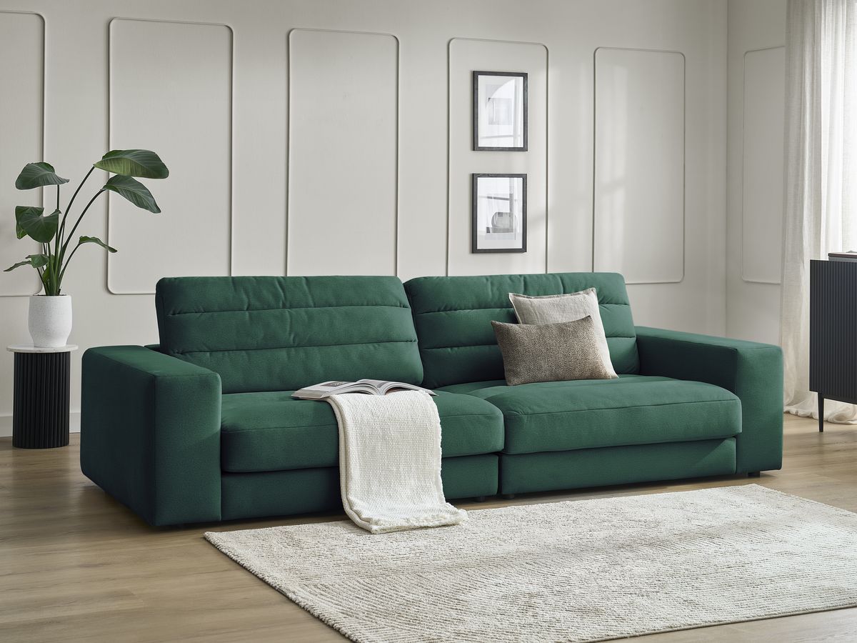 Bobochic Sierra Sofa 3-Sitzer Samt Dunkelgrün