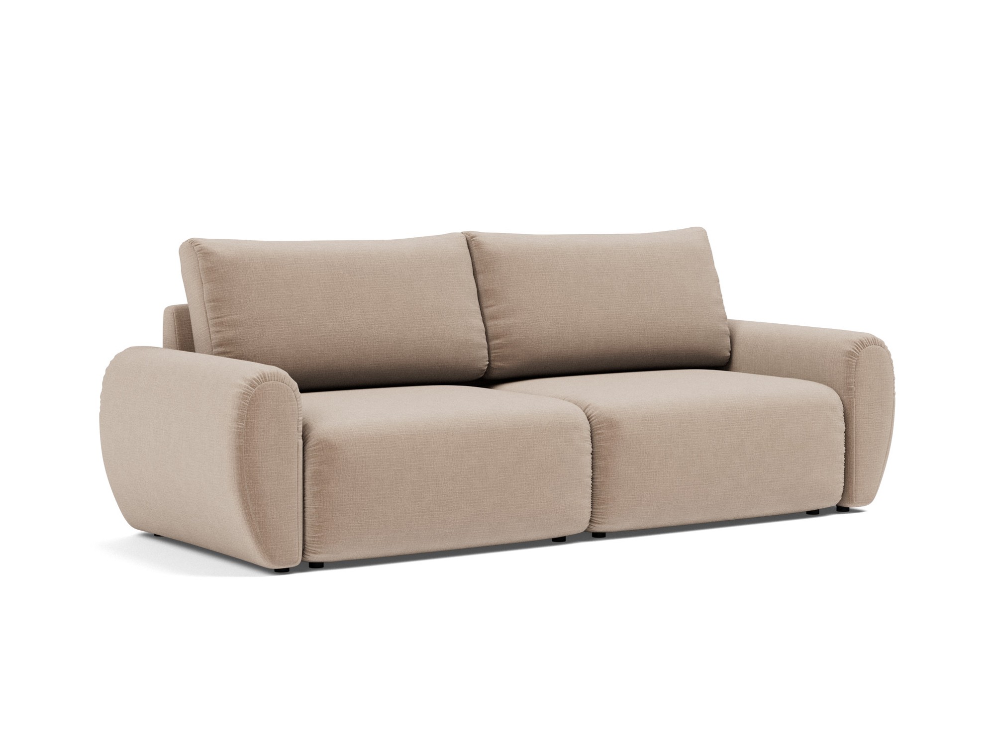 Schlafsofa Norum mit Curve-Armlehnen Chenille Esina 417-Mocha