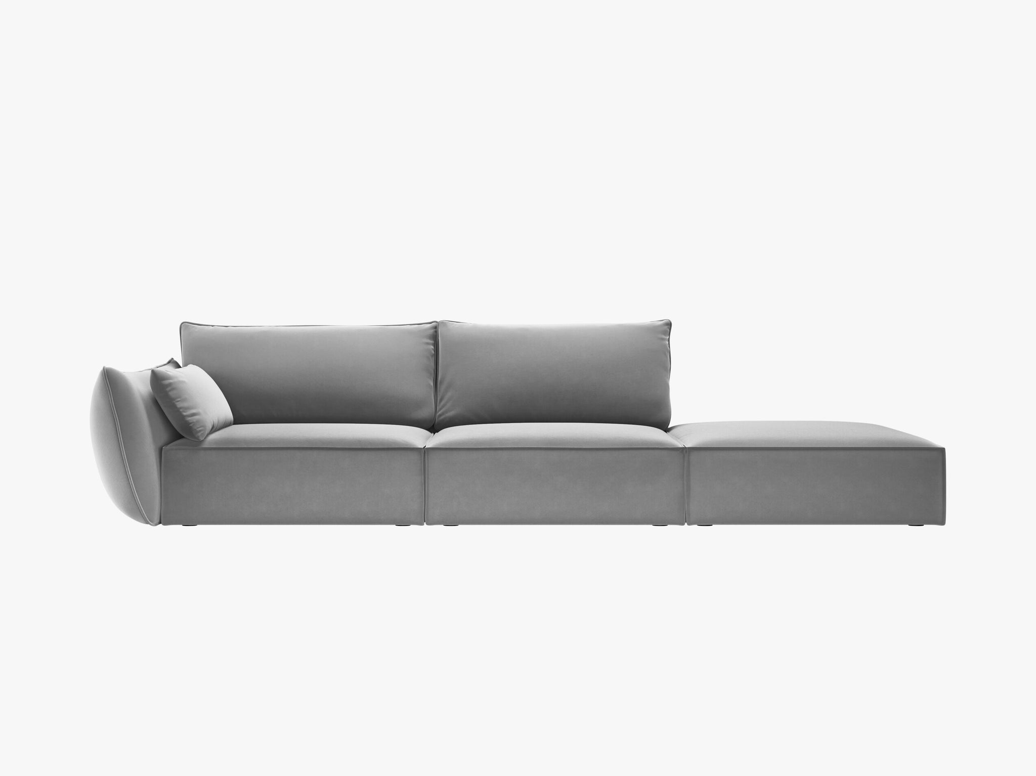 Micadoni Sofa Kaelle 4-Sitzer Rechts Samt Bluvel Grau moebelfaktor