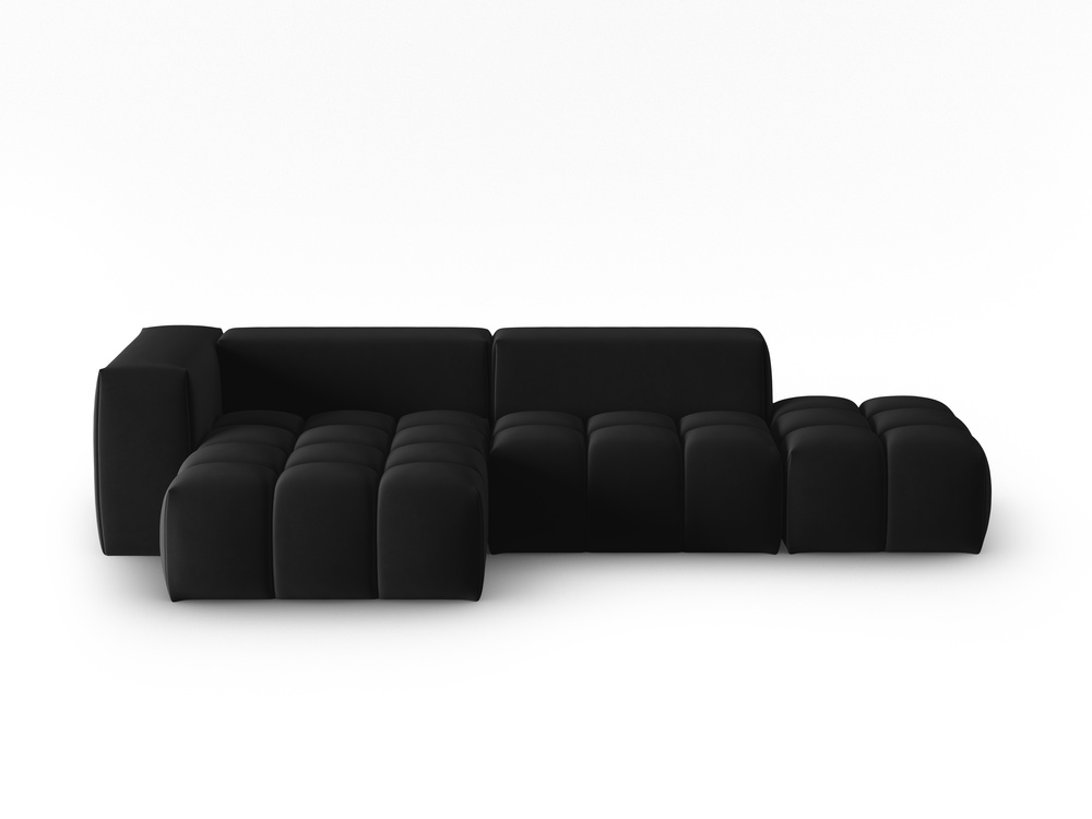 Cosmopolitan Design Ecksofa Verona 4-Sitzer offen Samt Casino Schwarz Links