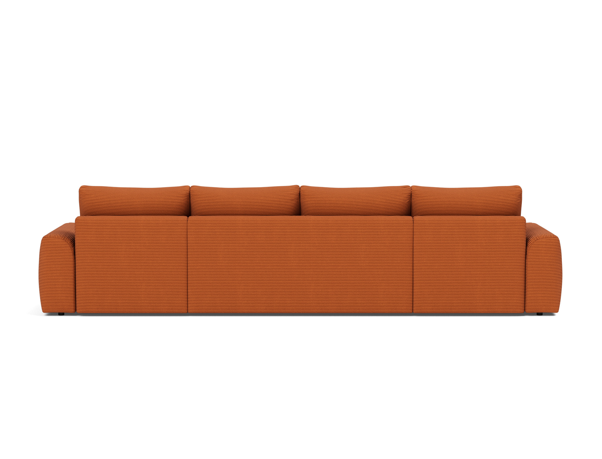 Schlafsofa Norum U-Form mit Chunky-Armlehnen Kord Corduroy 595-Burnt-Orange