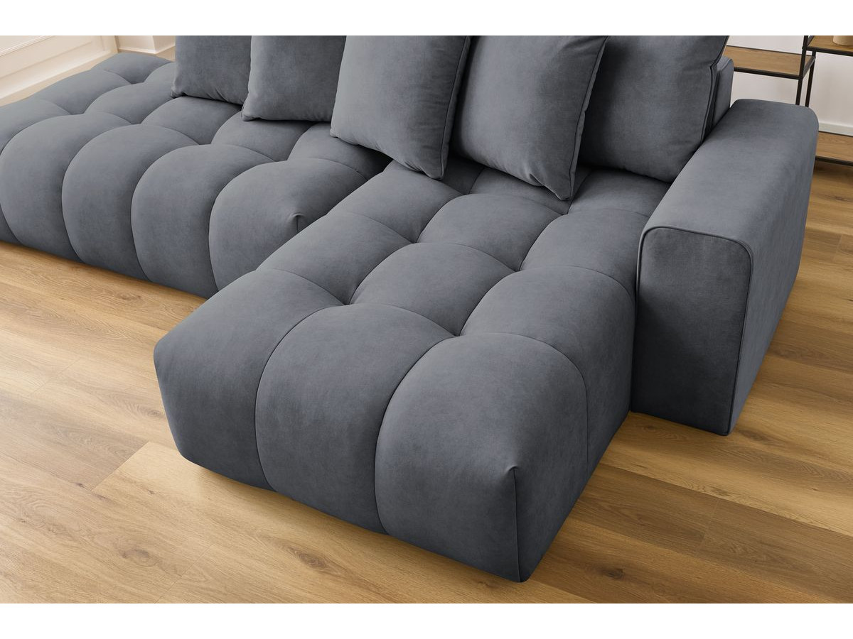 Bobochic Mont-blanc Ecksofa Samt Dunkelgrau Ecke rechts