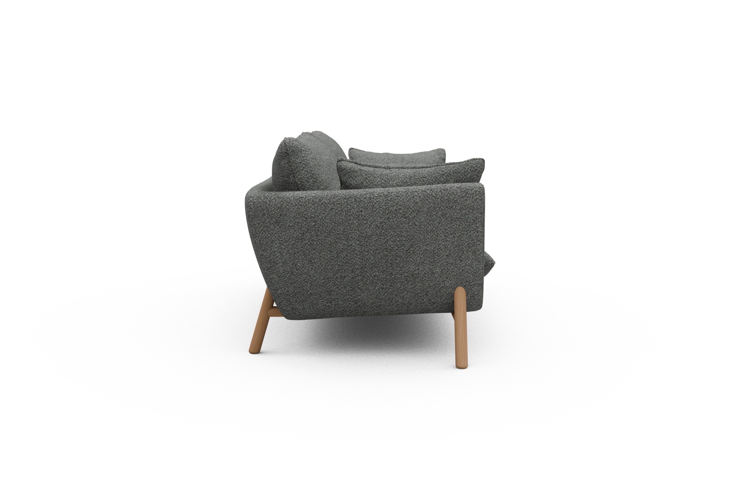 Sofa Emil 2-Sitzer Beinfarbe Eiche Natur Vanora-Warm-Grey