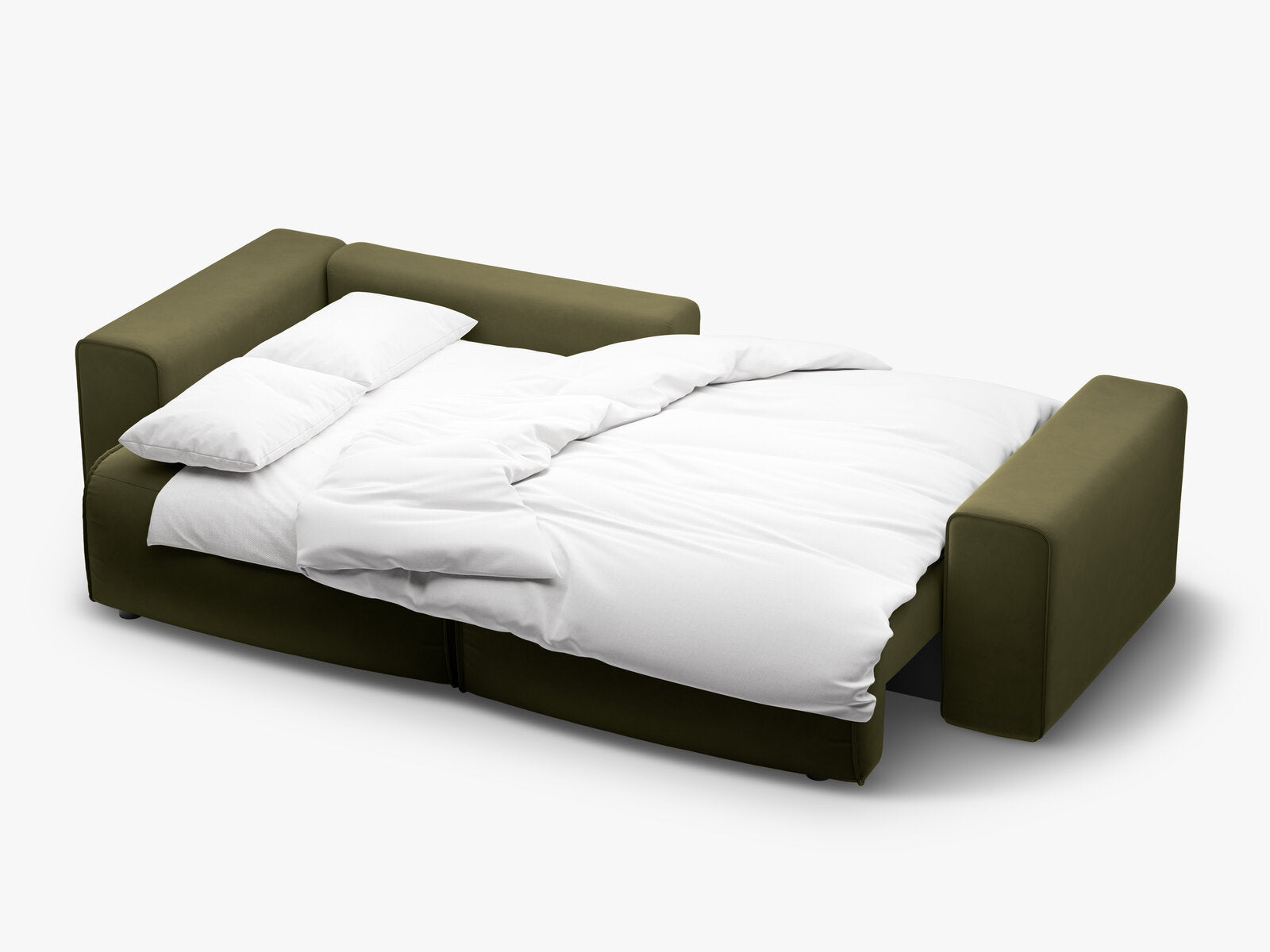 Micadoni Ecksofa Victor 3-Sitzer mit Schlaffunktion Links Samt Moßgrün Melange
