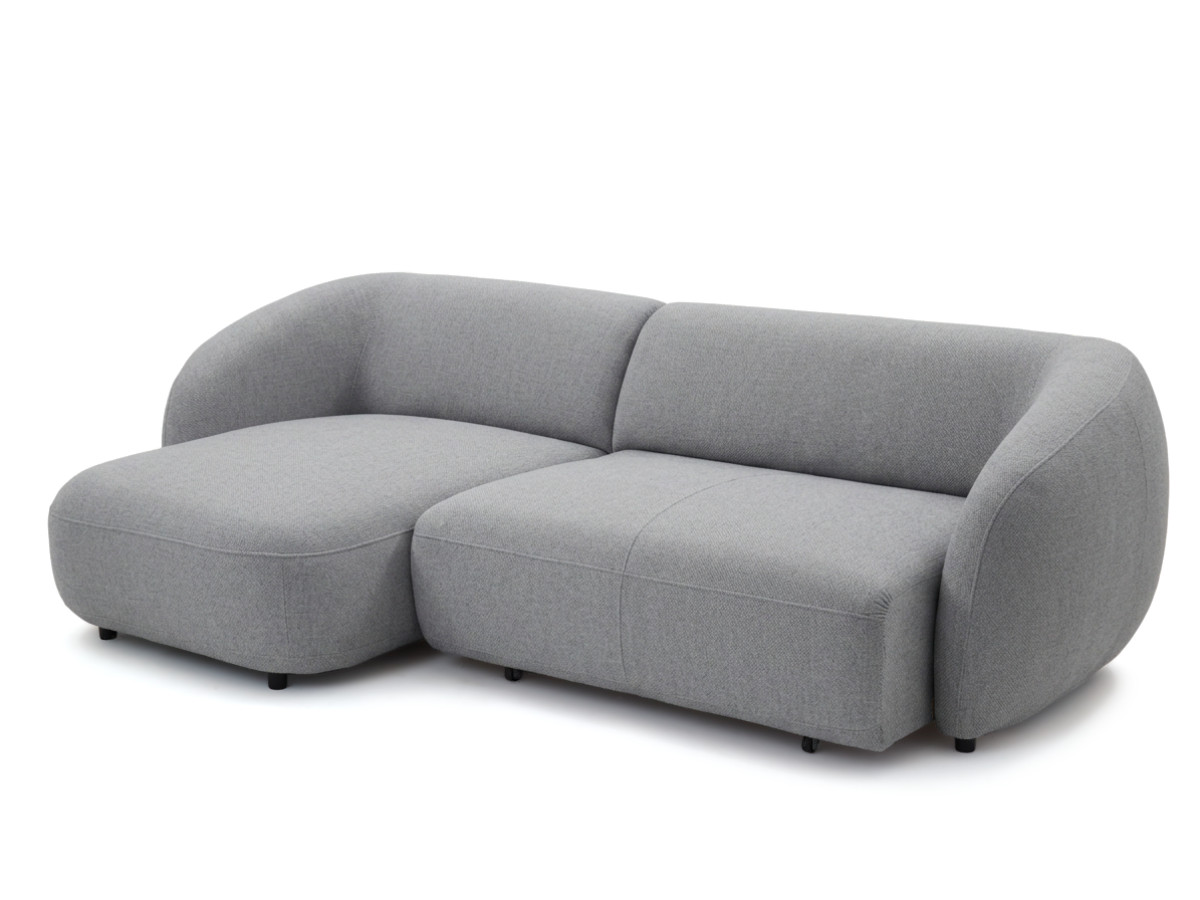 Bobochic Halo Ecksofa mit Schlaffunktion Stoff Grau Ecke links