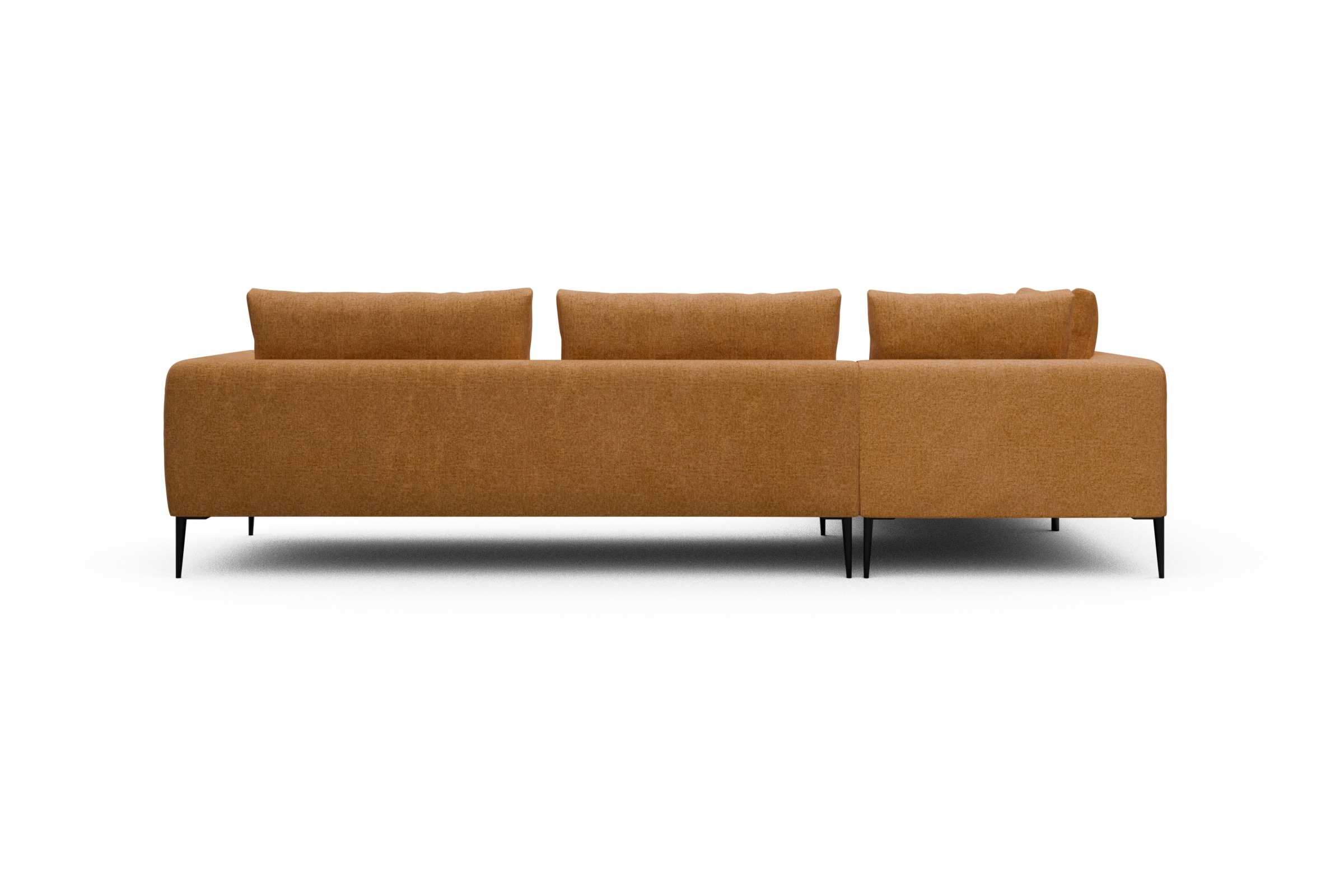 Ecksofa Paul Relax-Ecke rechts mit 3-Sitzer Casone-Warm-Yellow