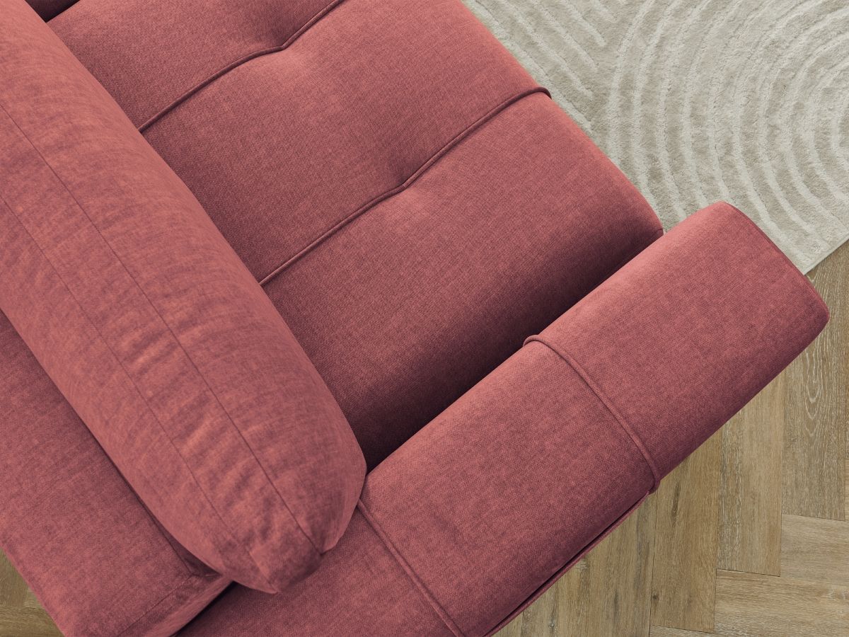 Bobochic Arsene Schlafsofa 3-Sitzer mit Bettkasten Samt Orange