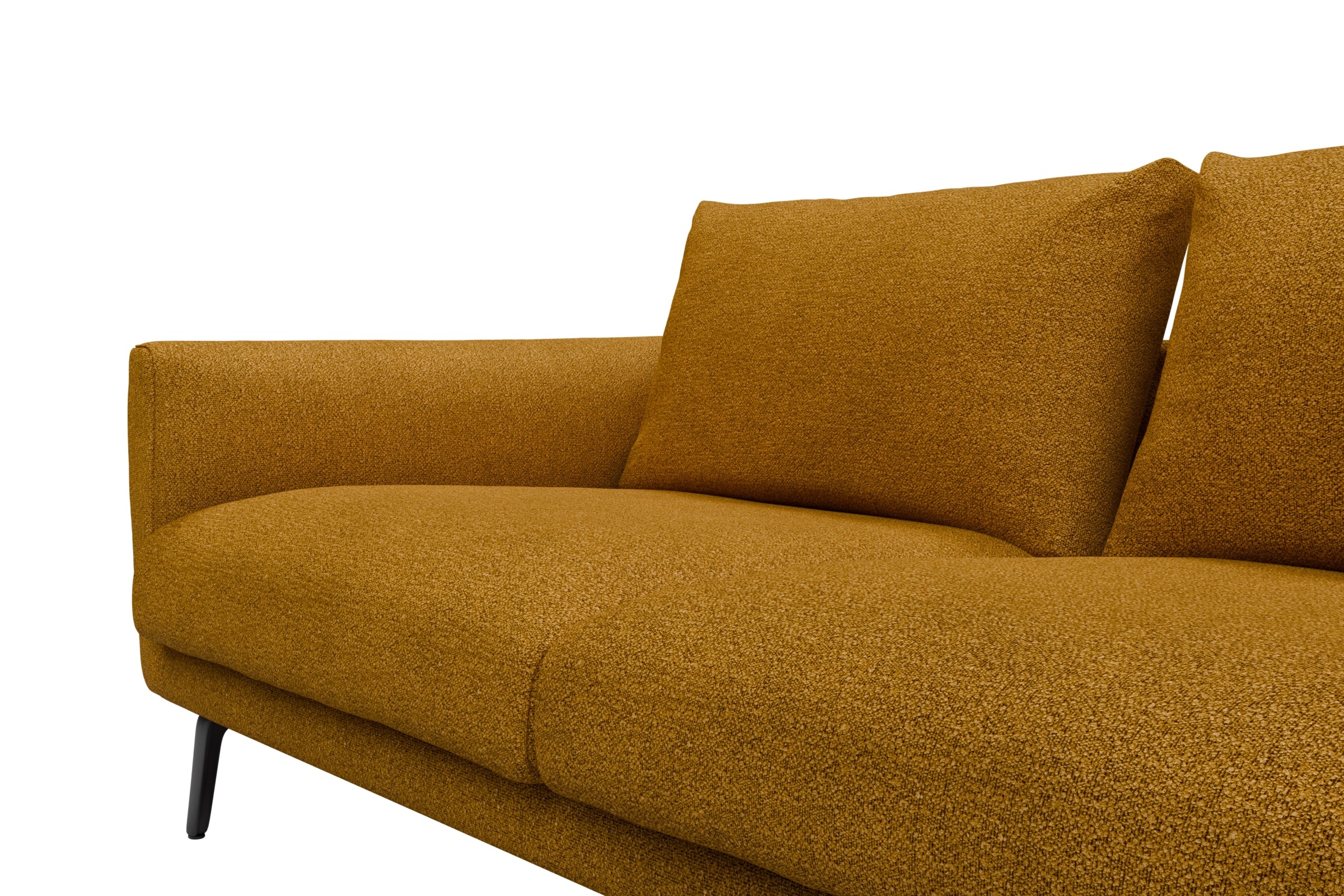 Ecksofa Karl Relax-Ecke rechts mit 2,5-Sitzer Boucle-Ochre