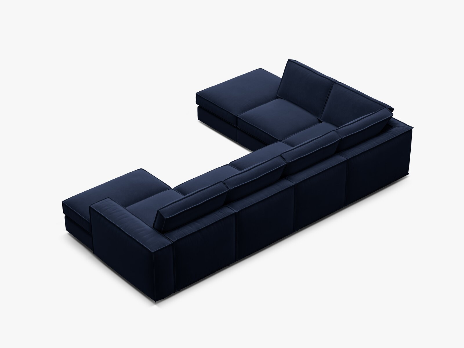 Micadoni modulares Panorama Ecksofa Pola 5-Sitzer Links Samt Salvador Königsblau