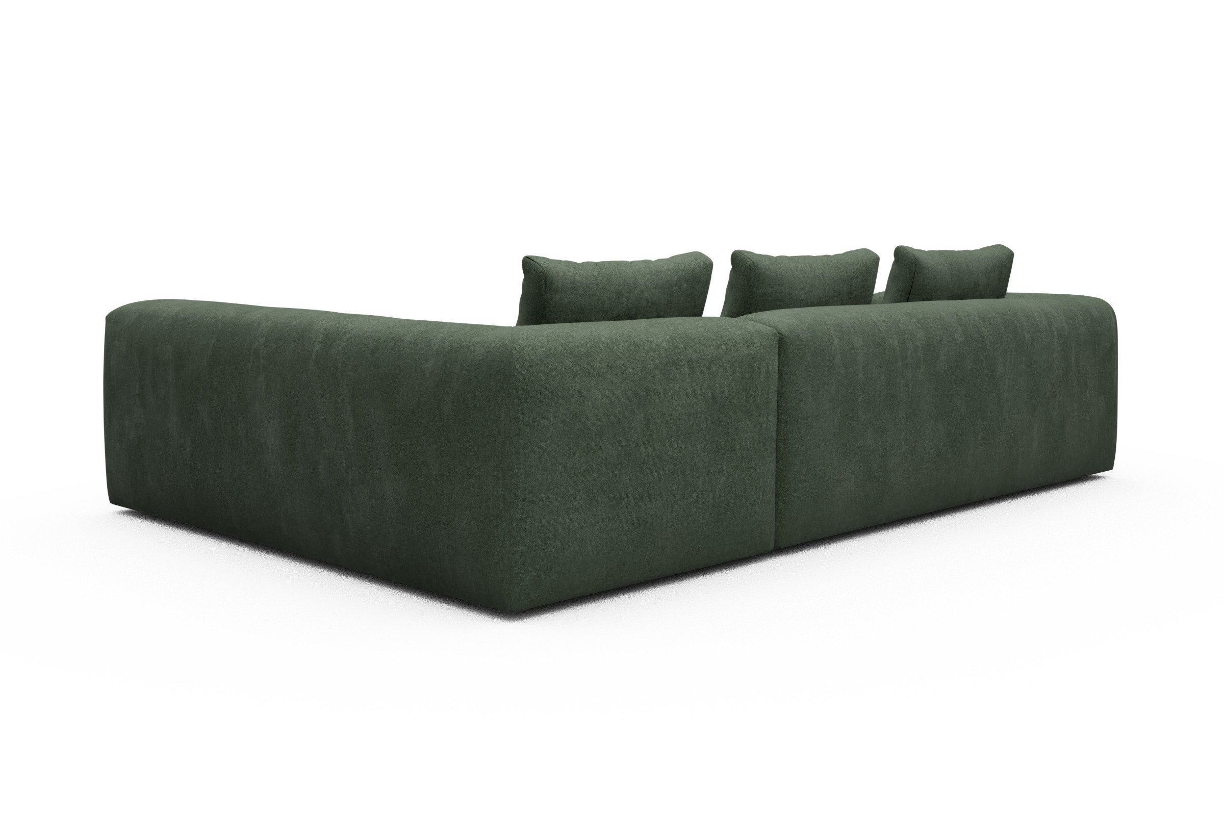 Ecksofa Fred 2x 2,5-Sitzer rechts offen Casone-Forest-Green