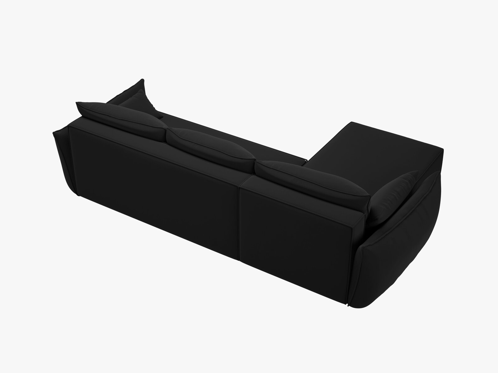 Micadoni Kaelle Ecksofa mit Bettfunktion und Stauraum Rechts Samt Bluvel Schwarz