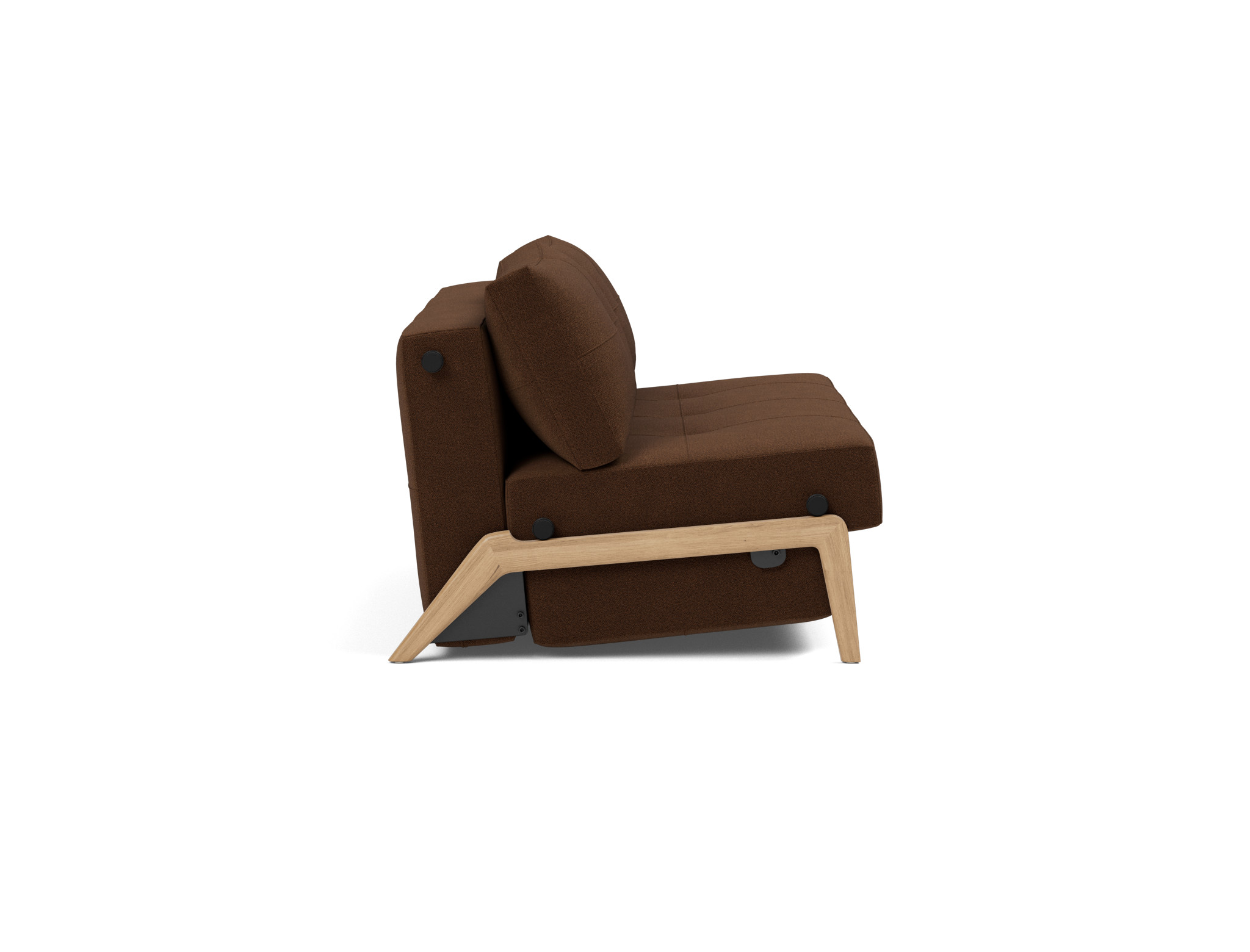 Schlafsofa Cubed 140 Strukturierter Stoff Taura 359-Cappuccino Beine Eiche